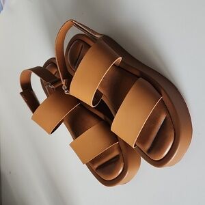 New L'INTERVALLE | Platform chunky sandals brown leather sz 39